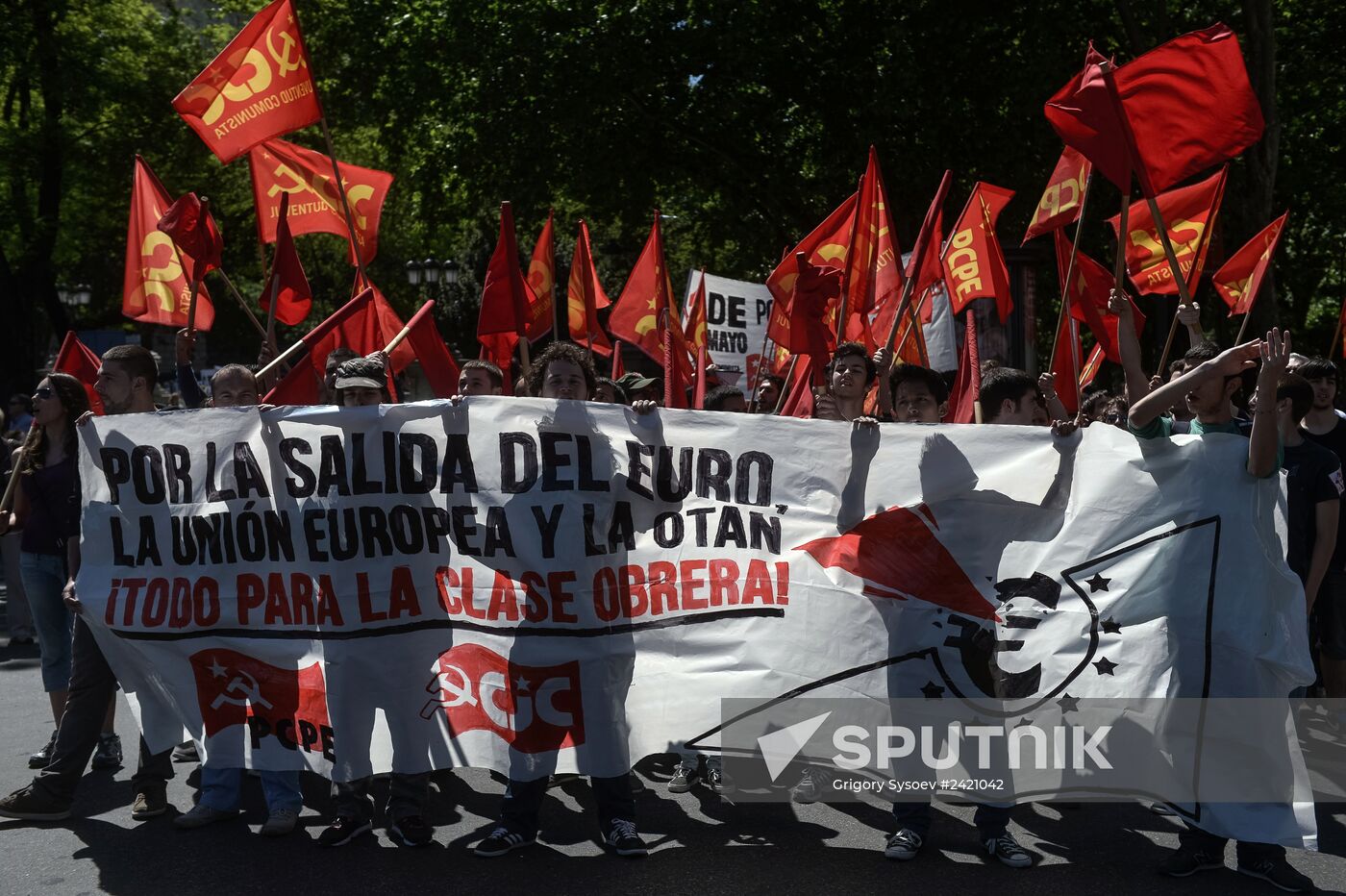 May Day demonstrations in Madrid