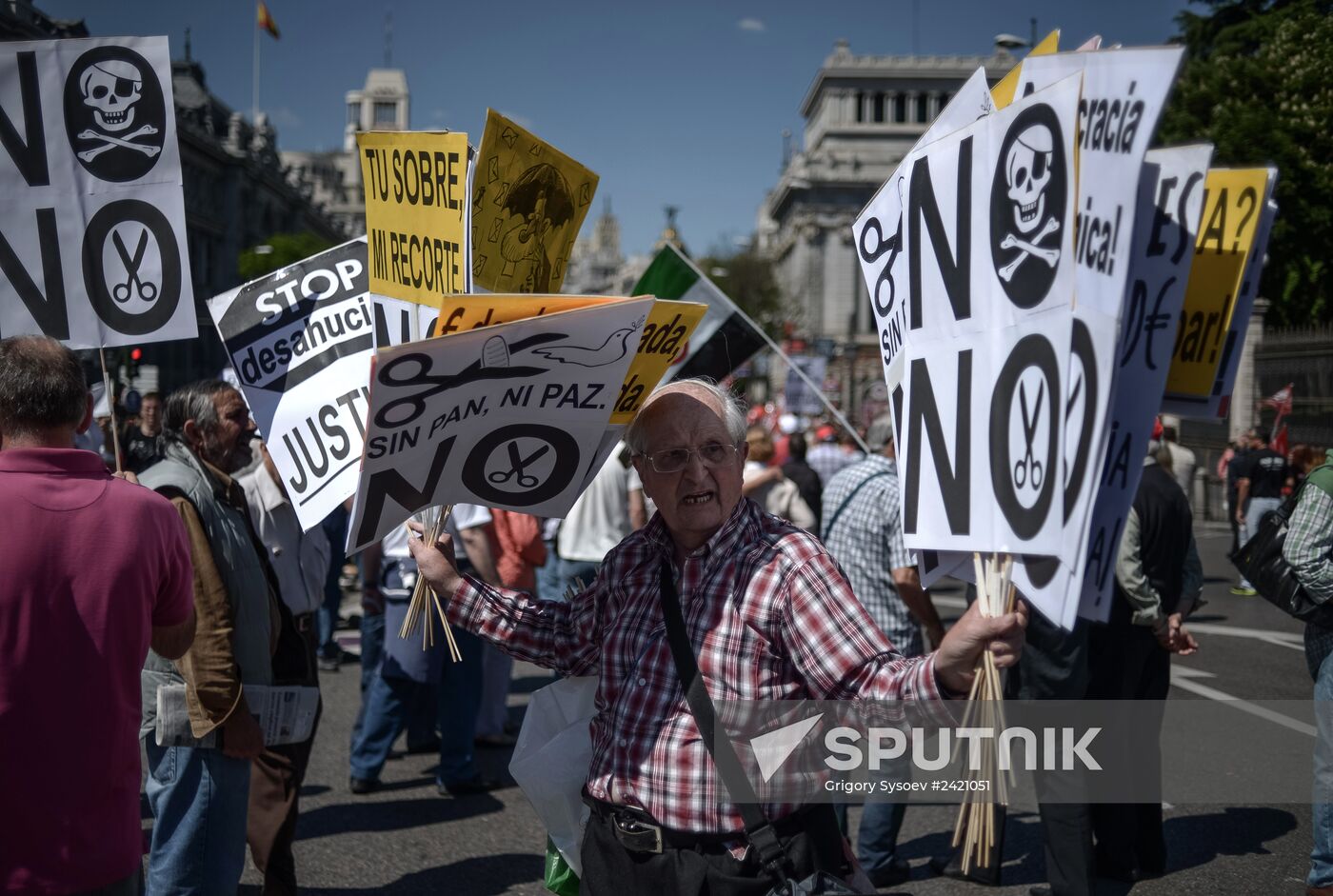 May Day demonstrations in Madrid