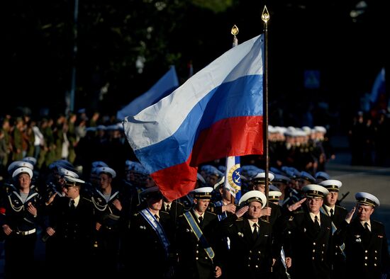 Victory Day Parade rehearsal in Sevastopol