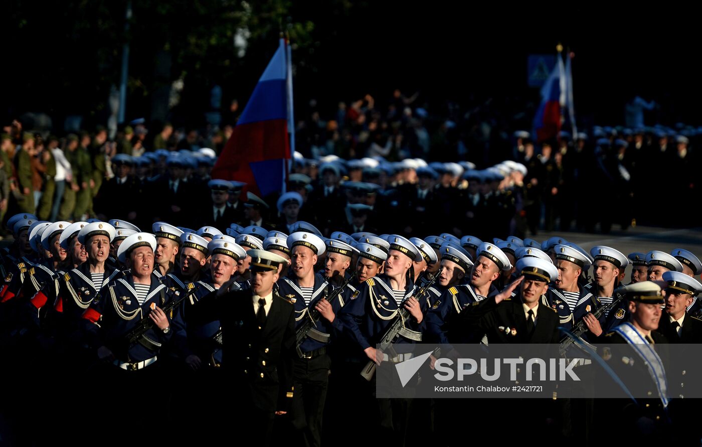 Victory Day Parade rehearsal in Sevastopol