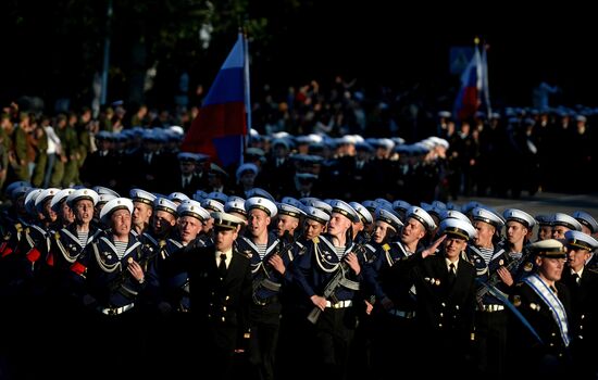 Victory Day Parade rehearsal in Sevastopol