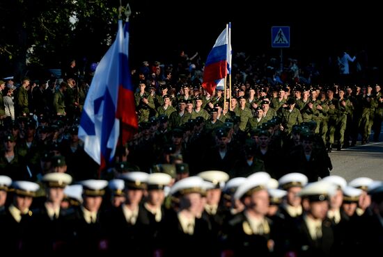 Victory Day Parade rehearsal in Sevastopol