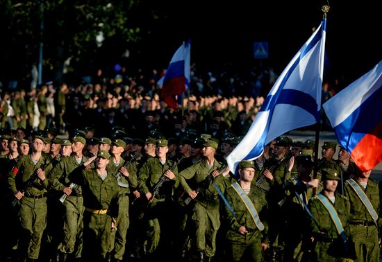 Victory Day Parade rehearsal in Sevastopol