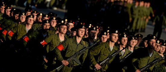 Victory Day Parade rehearsal in Sevastopol