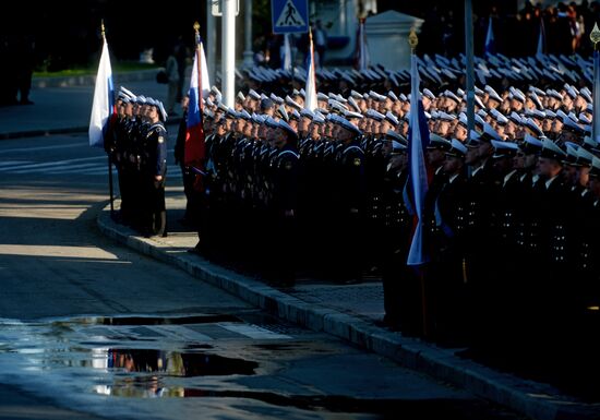 Victory Day Parade rehearsal in Sevastopol