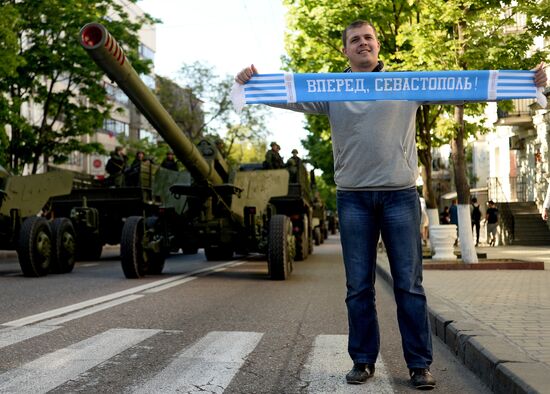 Victory Day Parade rehearsal in Sevastopol