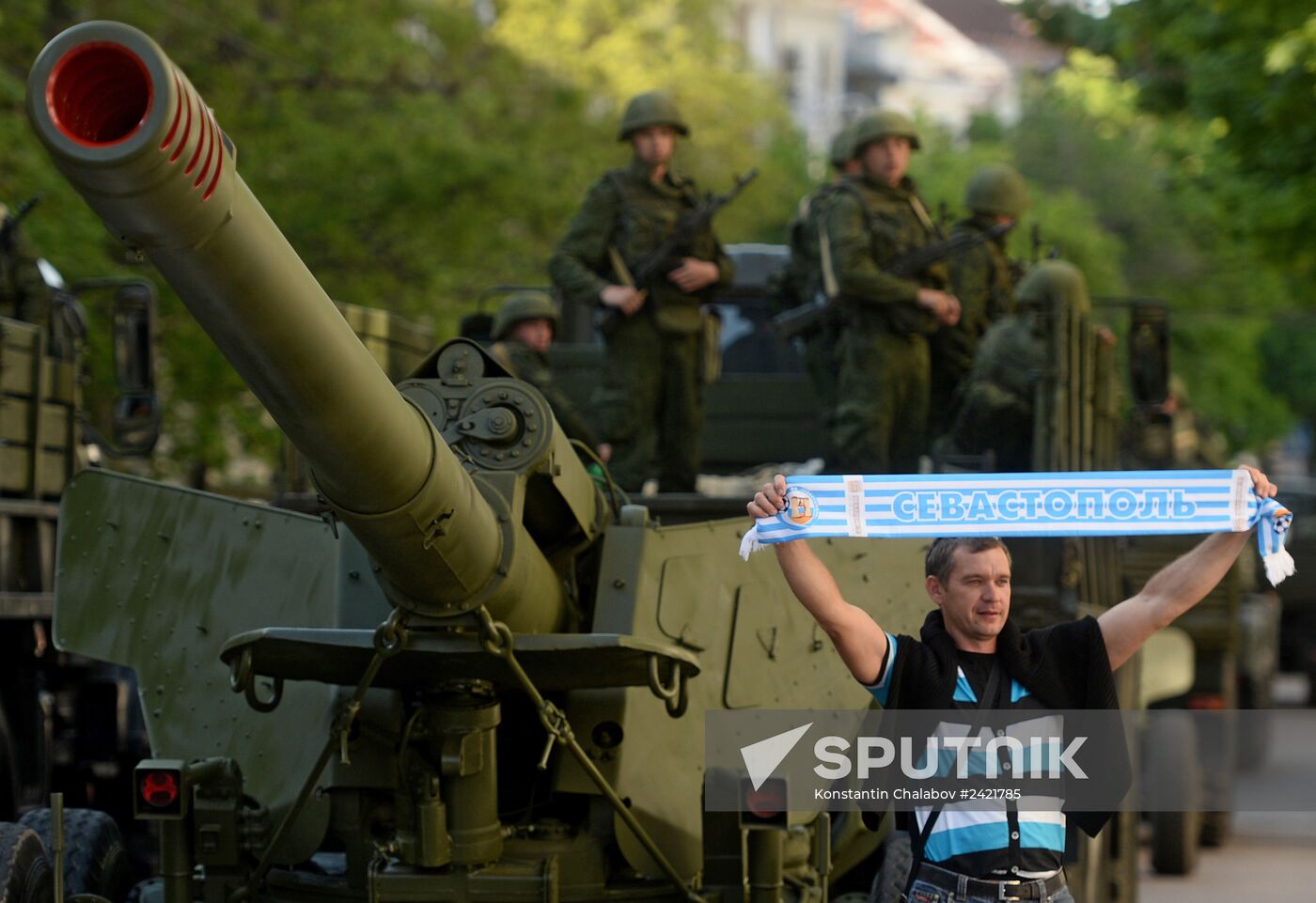 Victory Day Parade rehearsal in Sevastopol