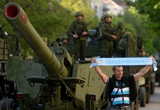 Victory Day Parade rehearsal in Sevastopol