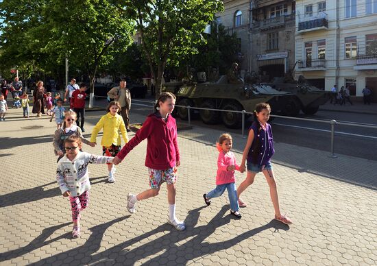 Victory Day Parade rehearsal in Sevastopol