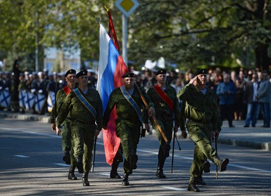 Victory Day Parade rehearsal in Sevastopol