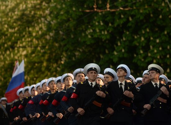Victory Day Parade rehearsal in Sevastopol