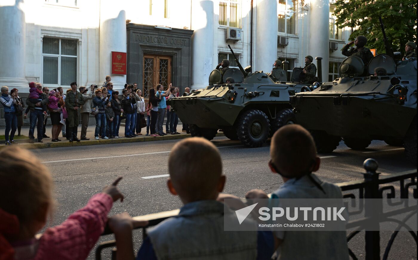Victory Day Parade rehearsal in Sevastopol