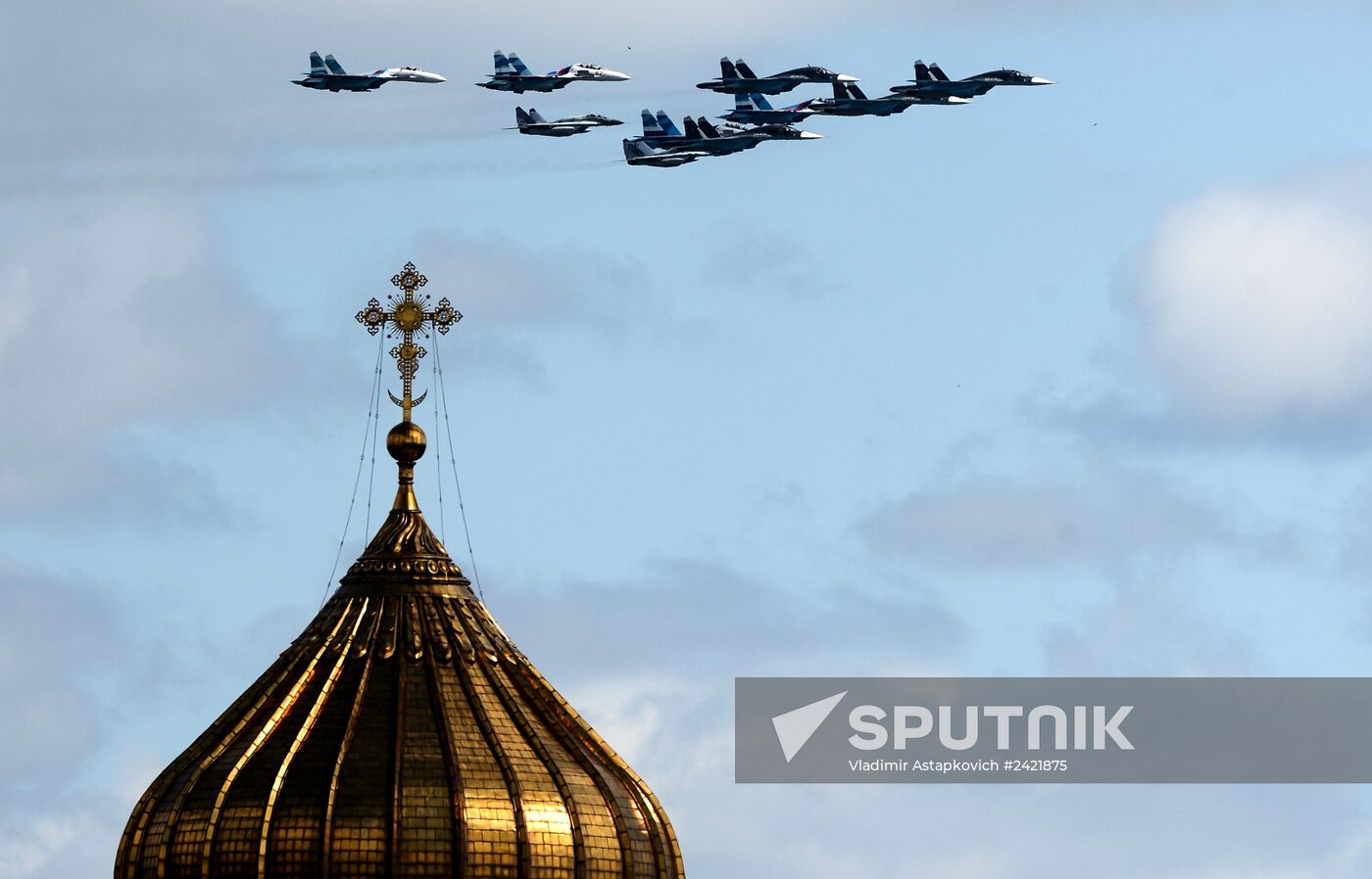 Victory Parade's air show rehearsal