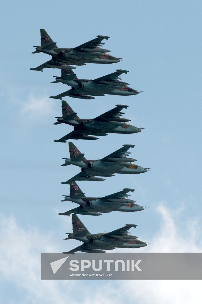 Victory Parade's air show rehearsal