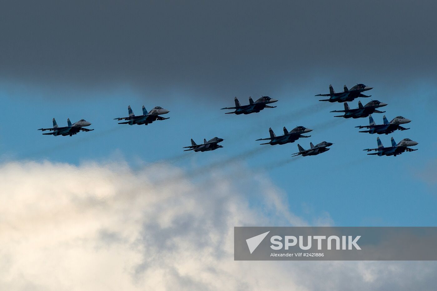 Victory Parade's air show rehearsal