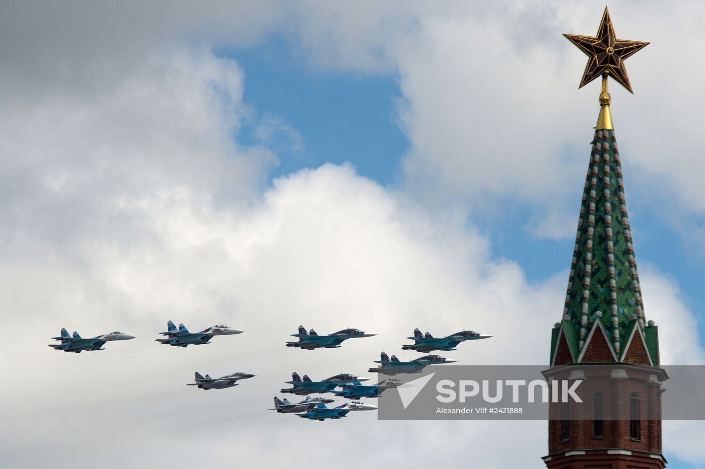 Victory Parade's air show rehearsal