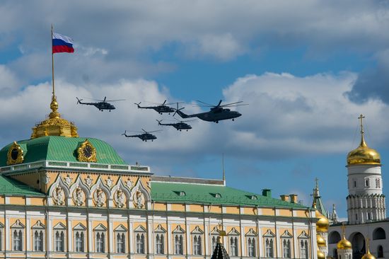 Victory Parade's air show rehearsal