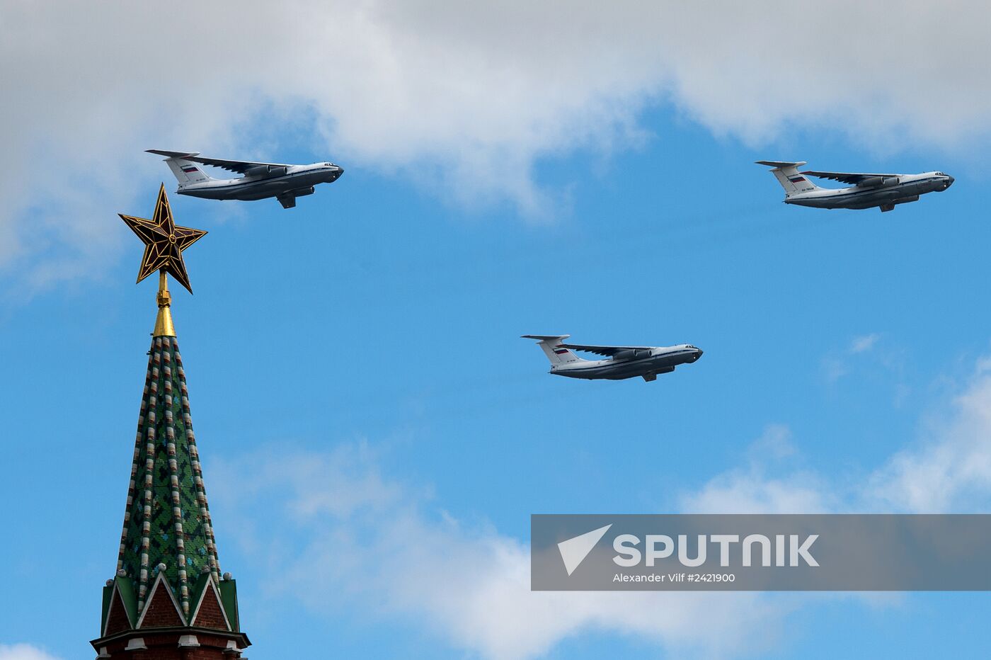 Victory Parade's air show rehearsal