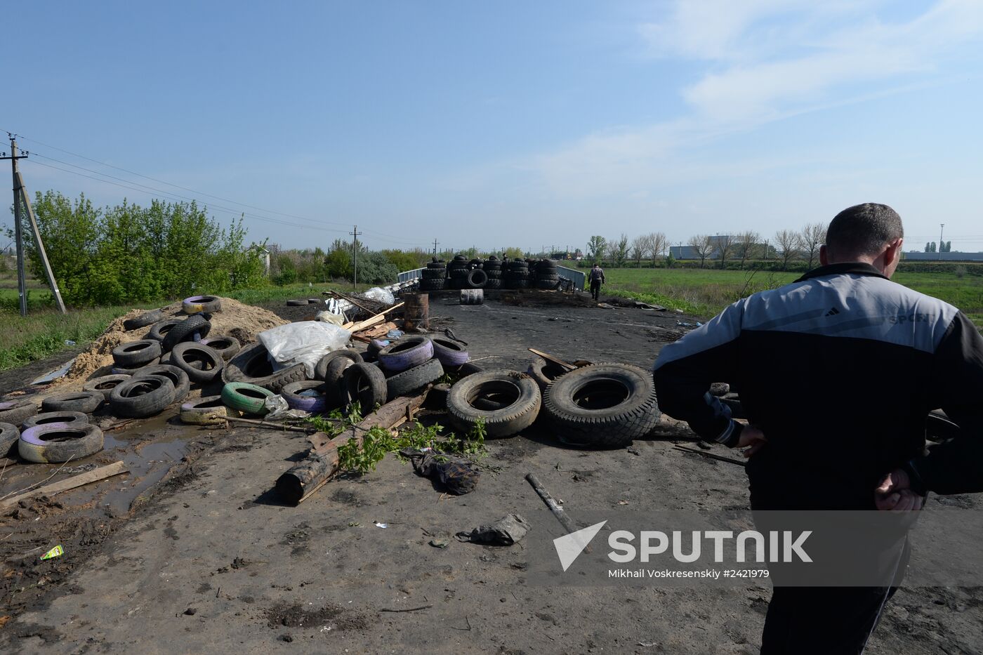 Self-defense checkpoint in Andreyevka, Donetsk Region
