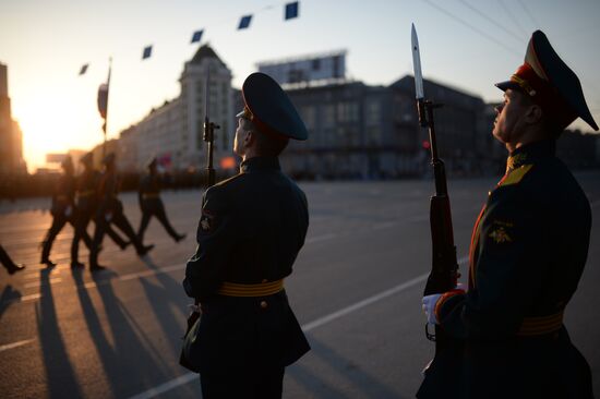 Victory Day parade rehearsal in Novosibirsk