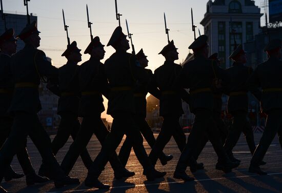 Victory Day parade rehearsal in Novosibirsk