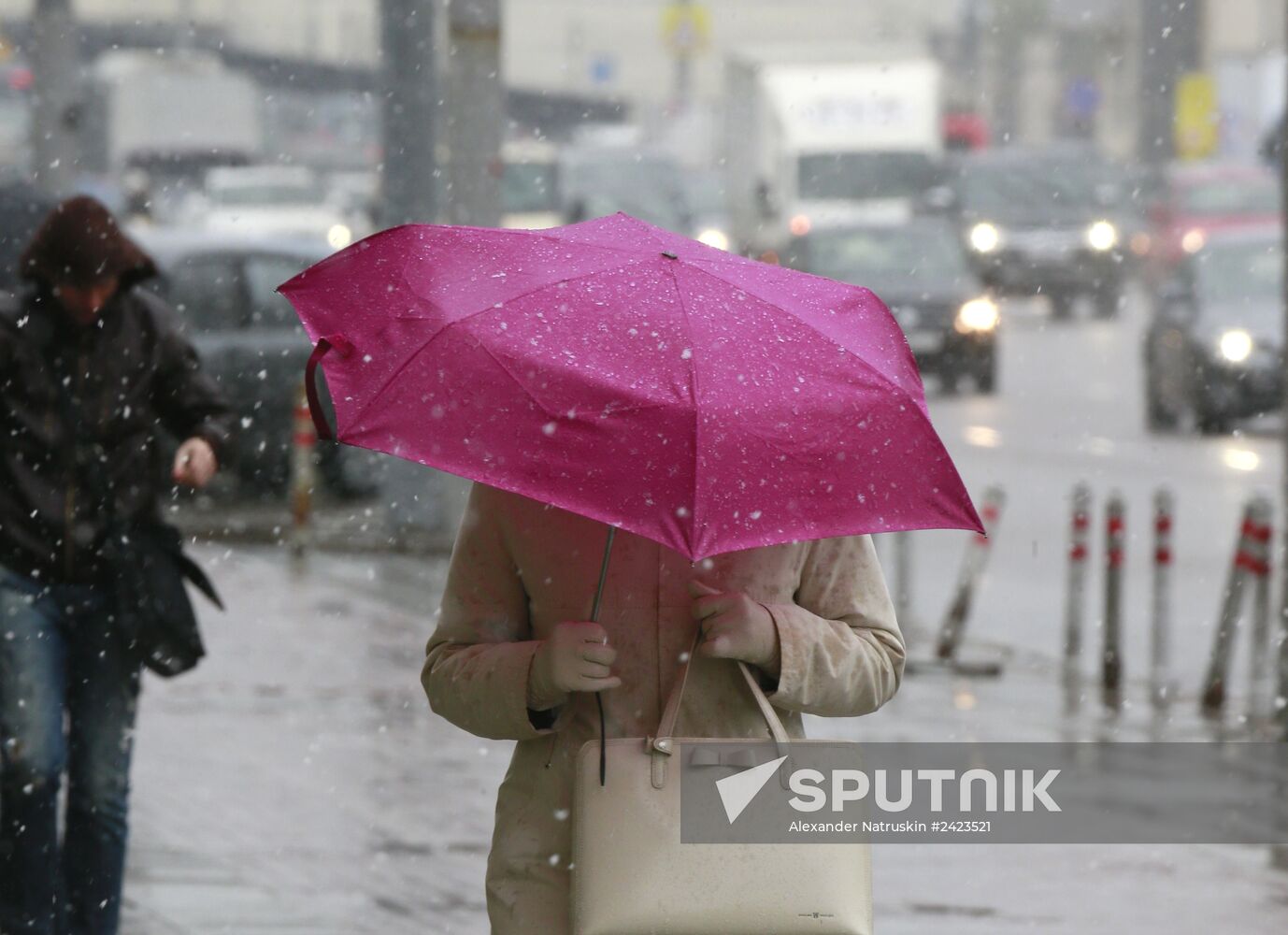 Wet snow in Moscow