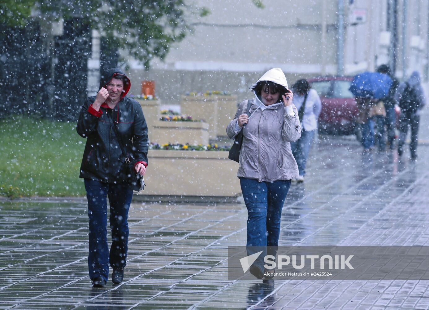 Wet snow in Moscow