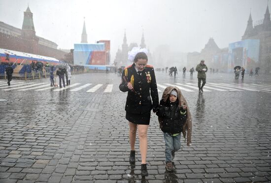 May snowfall in Moscow
