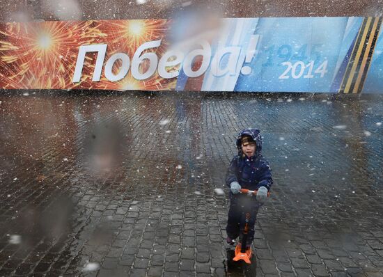 May snowfall in Moscow