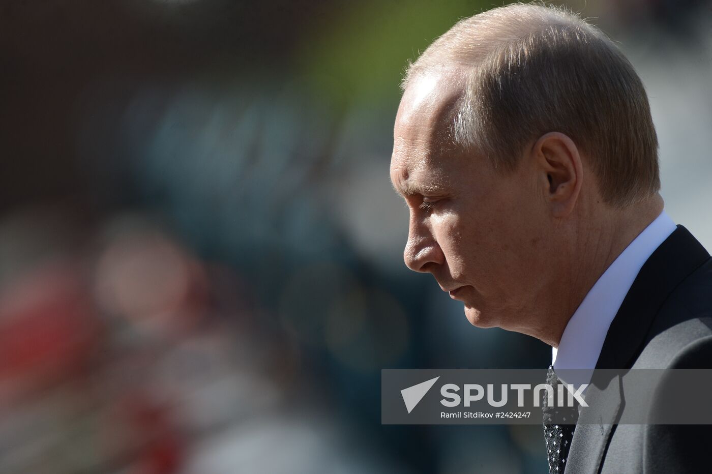 Wreath and flowers laid at Tomb of Unknown Soldier near Kremlin wall