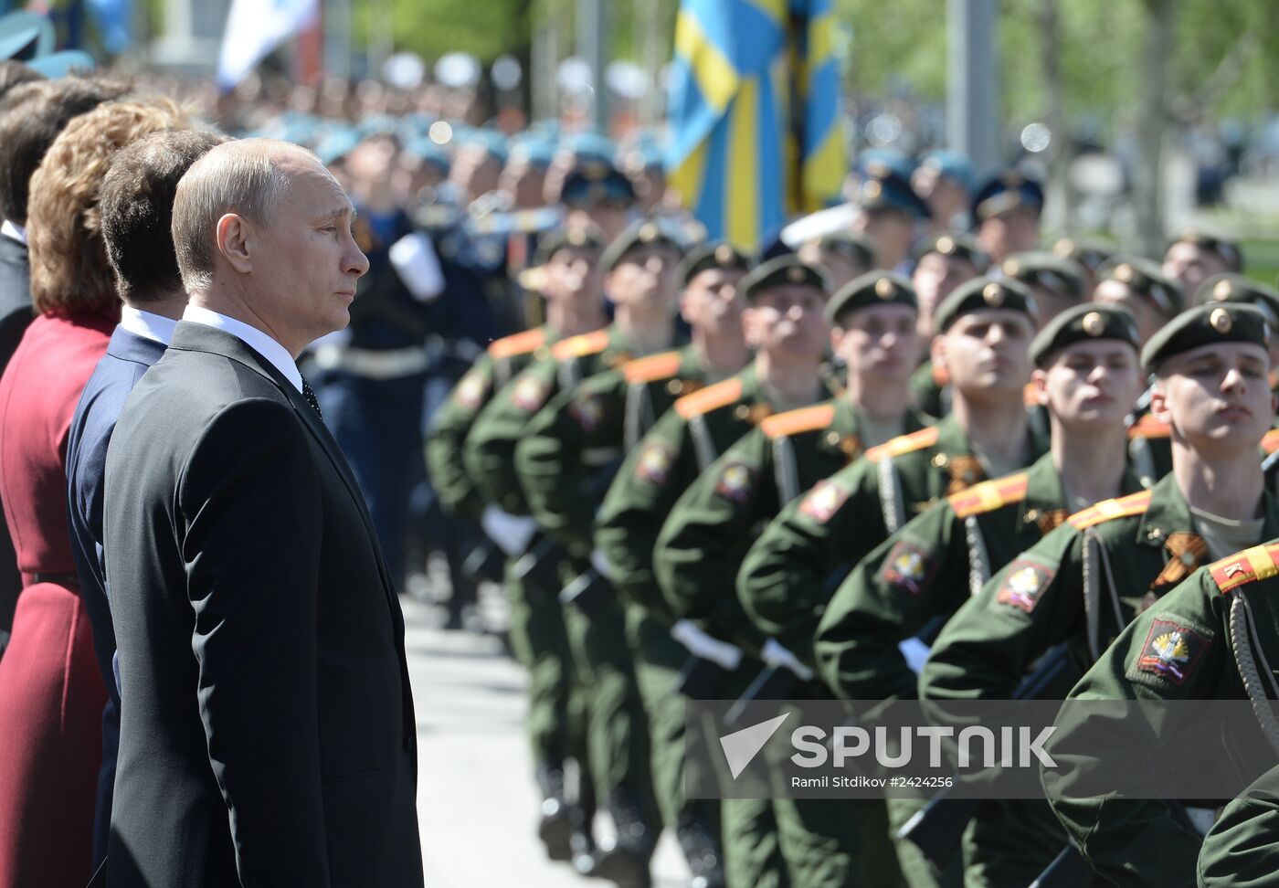 Wreath and flowers laid at Tomb of Unknown Soldier near Kremlin wall