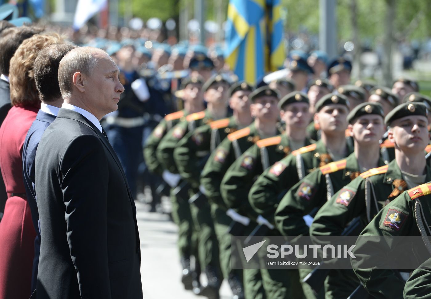 Wreath and flowers laid at Tomb of Unknown Soldier near Kremlin wall