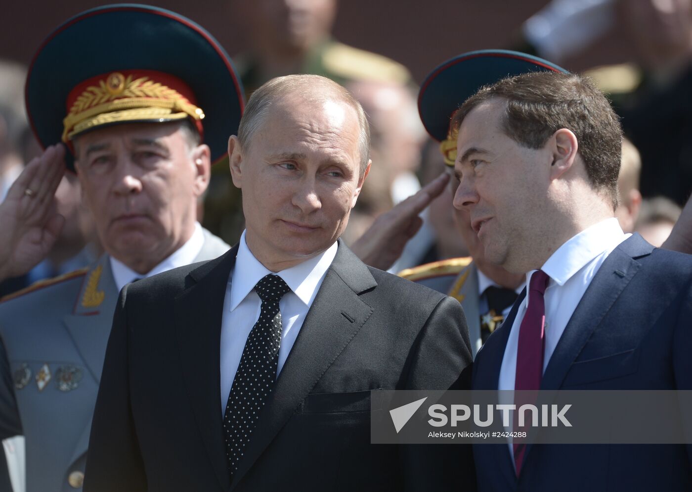 Wreath and flowers laid at Tomb of Unknown Soldier near Kremlin wall