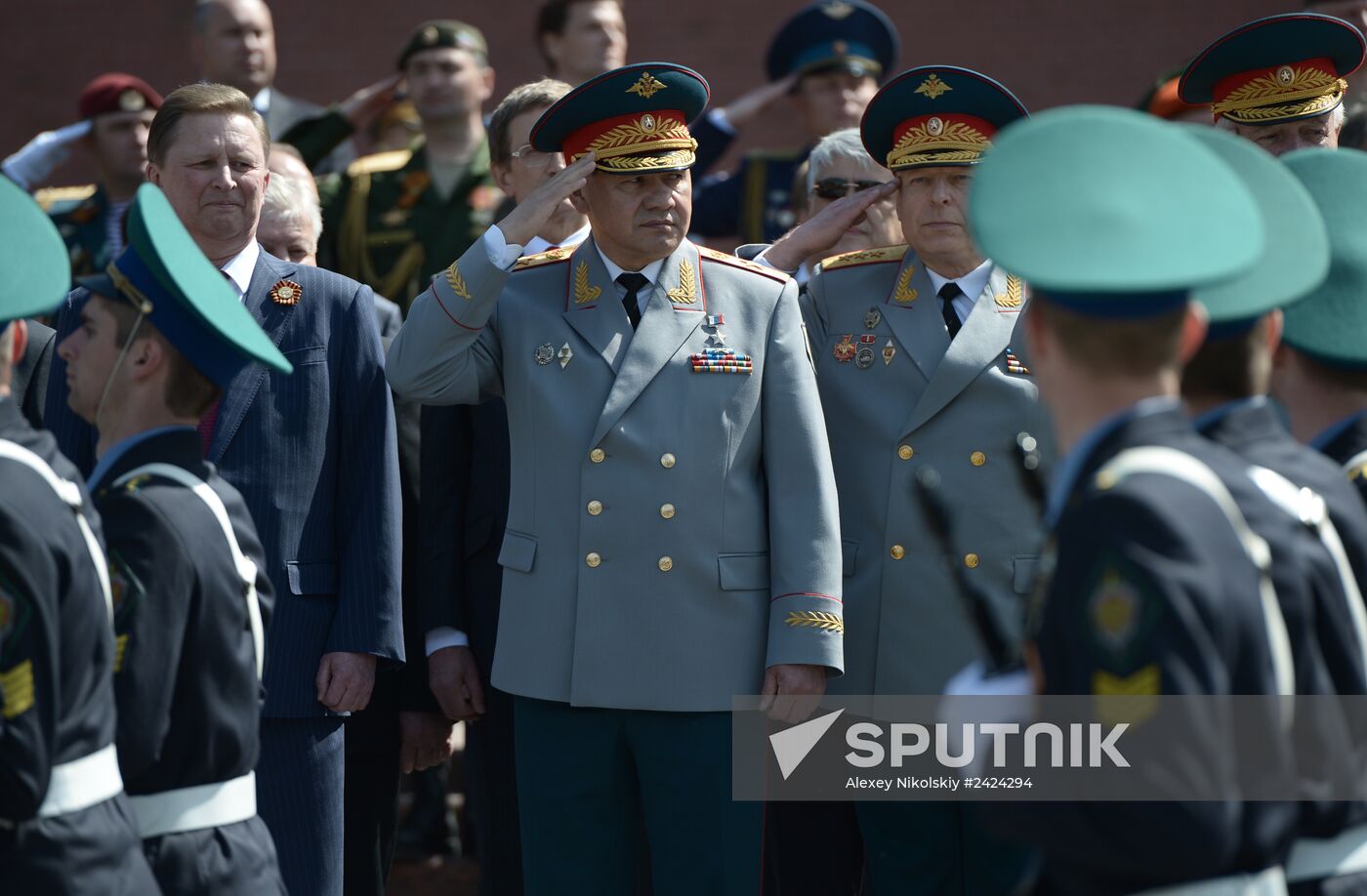 Wreath and flowers laid at Tomb of Unknown Soldier near Kremlin wall