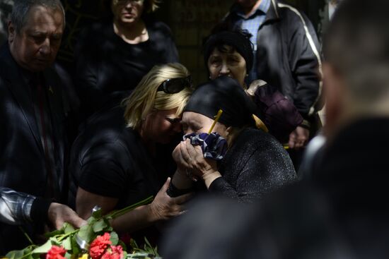 Funeral service for Dmitry Nikityuk who died at Trade Unions House, Odessa on May 2