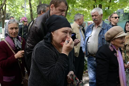 Funeral service for Dmitry Nikityuk who died at Trade Unions House, Odessa on May 2