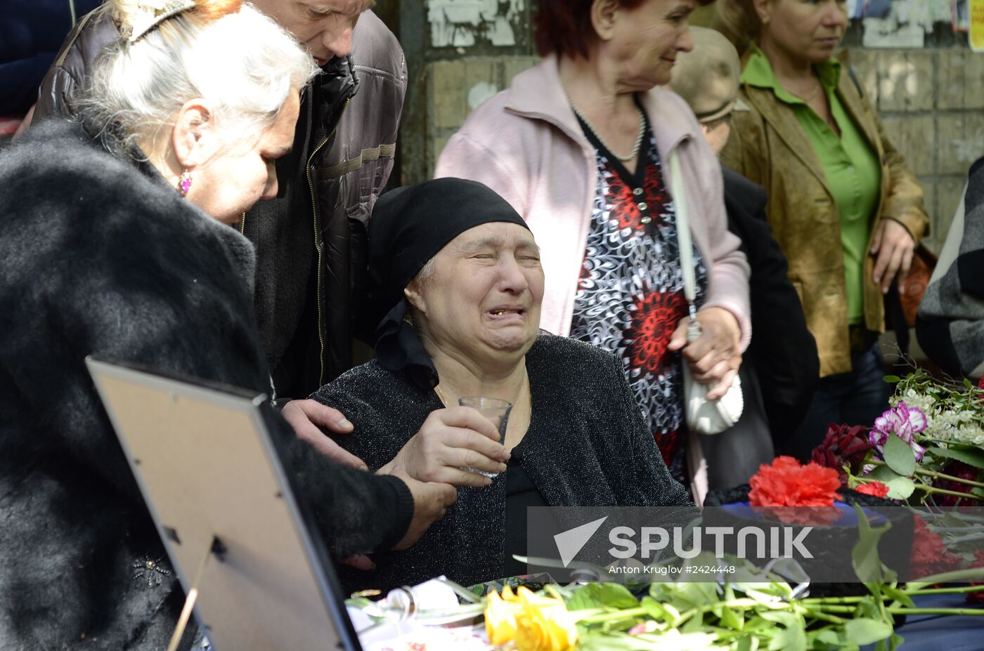 Funeral service for Dmitry Nikityuk who died at Trade Unions House, Odessa on May 2