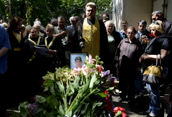 Funeral service for Dmitry Nikityuk who died at Trade Unions House, Odessa on May 2