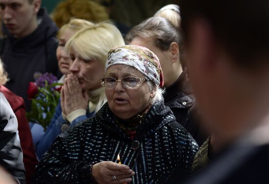 Funeral service for Dmitry Nikityuk who died at Trade Unions House, Odessa on May 2