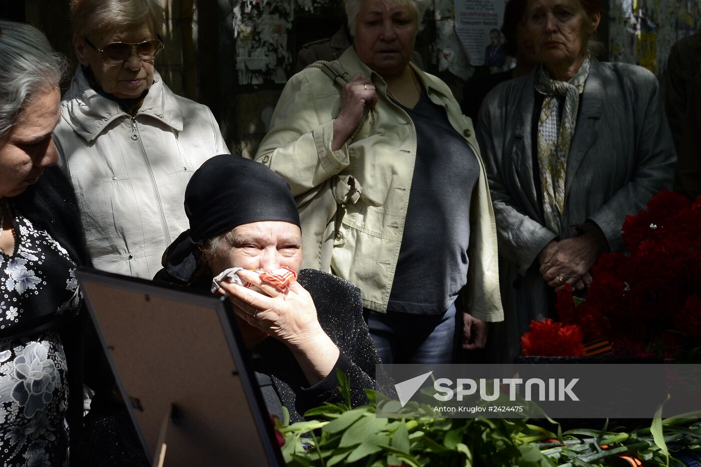 Funeral service for Dmitry Nikityuk who died at Trade Unions House, Odessa on May 2