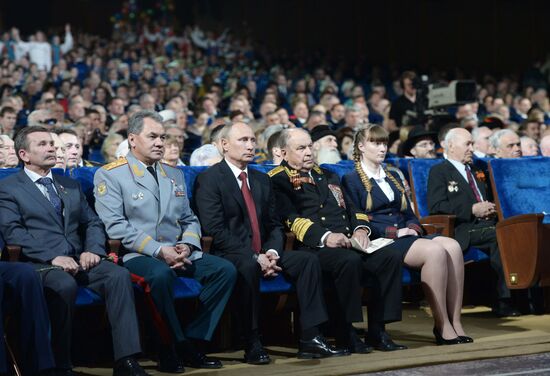 Vladimir Putin attends V-Day concert