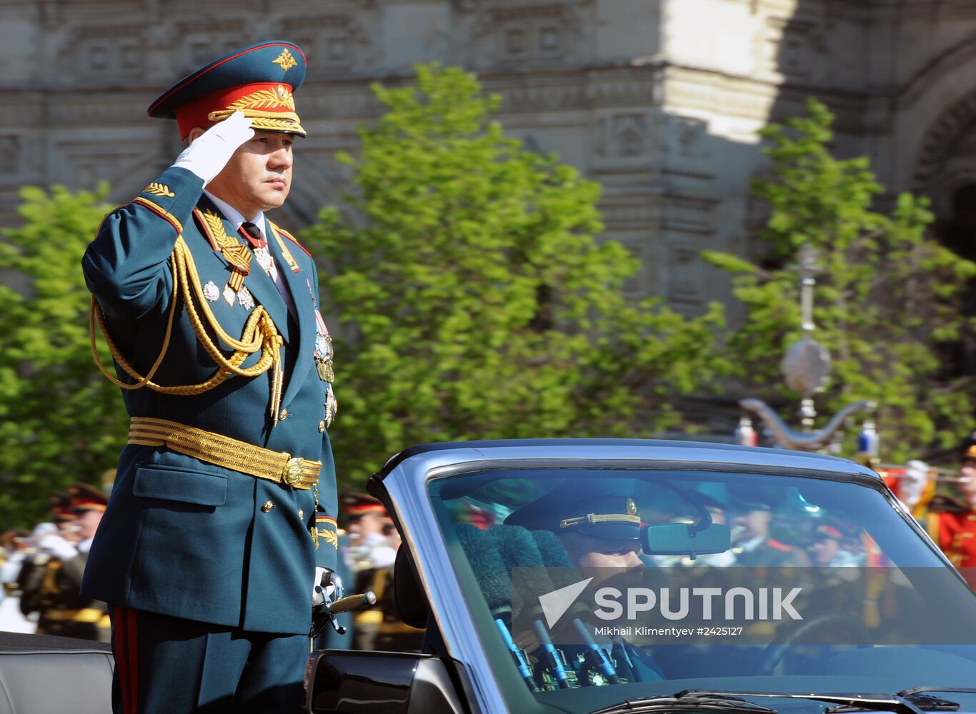 Vladimir Putin and Dmitry Medvedev at Victory Day parade on Red Square