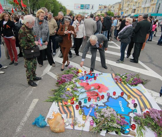 Victory Day celebrations in Lugansk