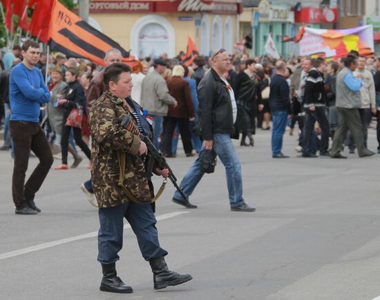Victory Day celebrations in Lugansk