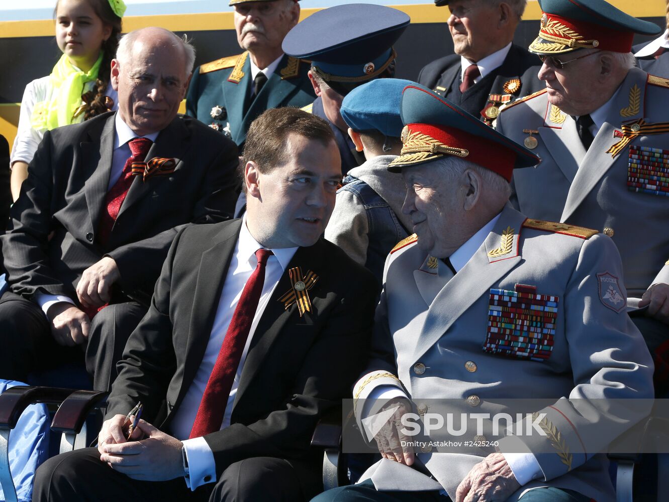 Vladimir Putin and Dmitry Medvedev at Victory Day parade on Red Square