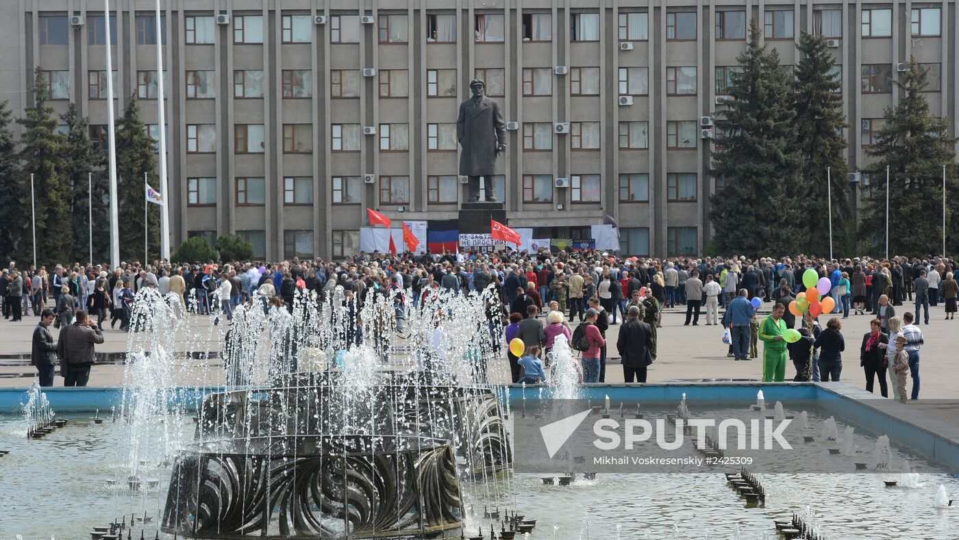 Victory Day celebrations in Slavyansk