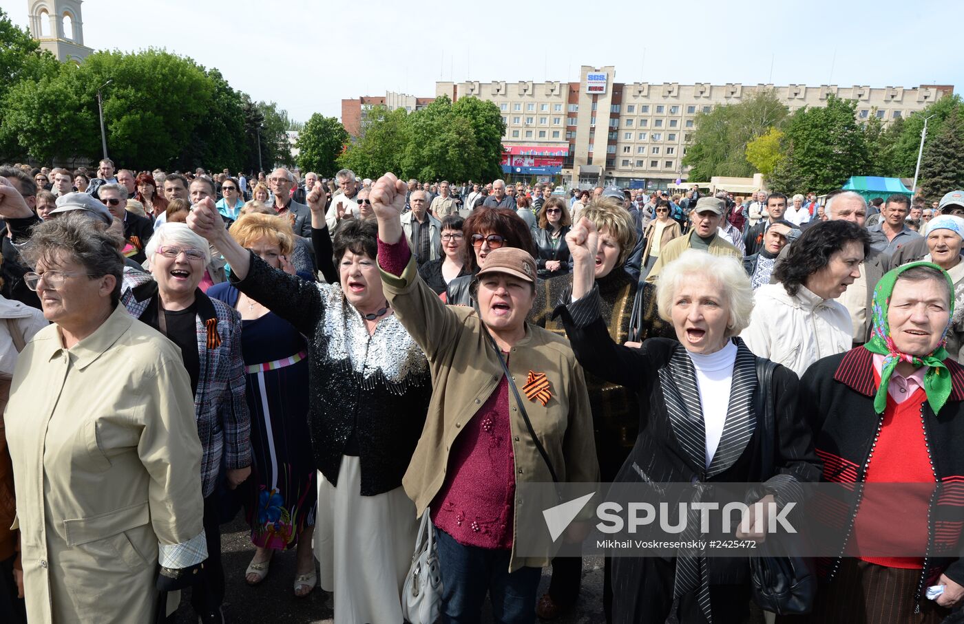 Victory Day celebrations in Slavyansk