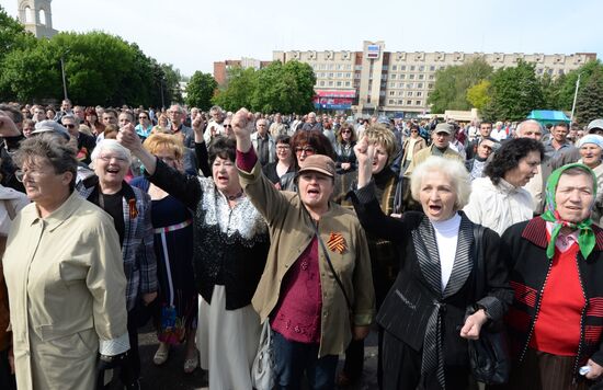 Victory Day celebrations in Slavyansk