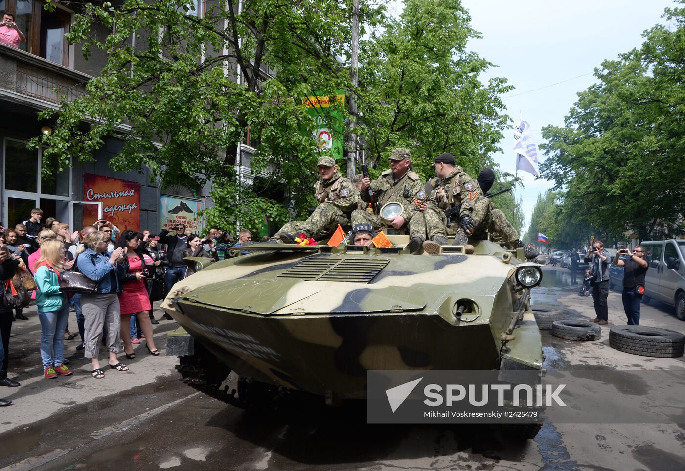 Victory Day celebrations in Slavyansk