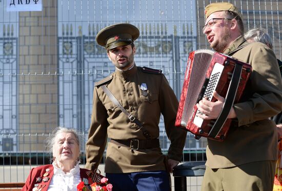 War veterans meet on Victory Day in Gorky Park